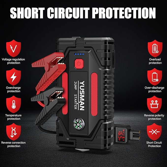 Jump Starter, 7000A Car Jump Starter, 12V Battery Jump Starter Pack, Portable Charger and Jumper Cables for All Gasoline and