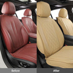 MIROZO Front Seat Covers for Car,2PCS Waterproof Car Seat Covers Faux Leather Automotive Seat Covers Car Seat Protector Vehic