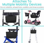 Vive Wheelchair Carry Bag - Arm Rest Pouch for Rollator, Walkers, Power Wheel Chairs and Knee Scooters - Side Storage Organiz