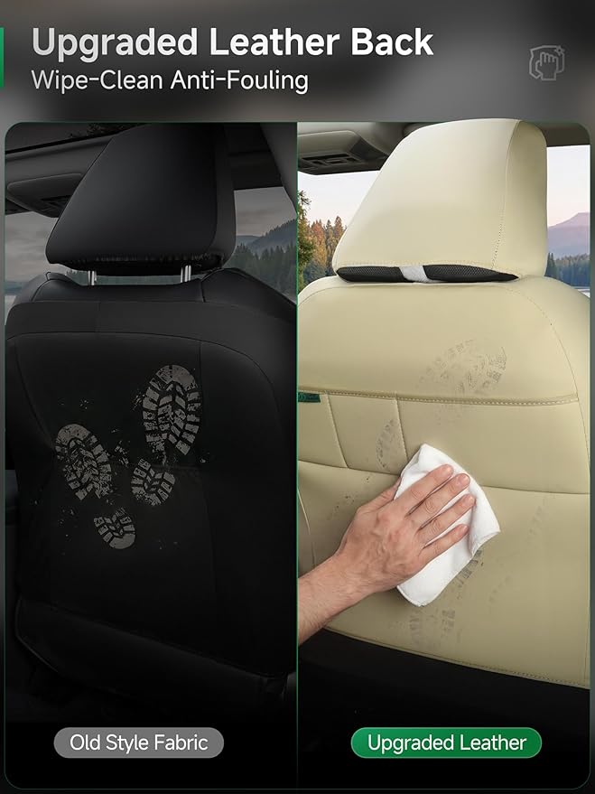 GIANT PANDA 2PCS Front Car Seat Cover for Subaru Outback Forester Crosstrek Legacy Impreza, Faux Leather Bucket Seat Covers (
