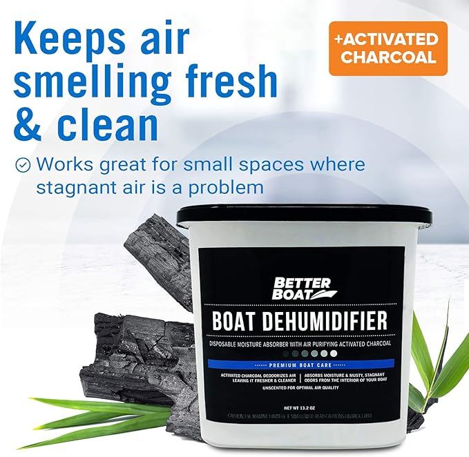 Moisture Absorber 4 Pack with Activated Charcoal Dehumidifier Bucket, Unscented Odor Absorber for Closet Basement Bathroom