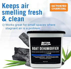 Moisture Absorber with Activated Charcoal Dehumidifier Bucket, Unscented Odor Absorber for Closet Basement Bathroom Boat RV,