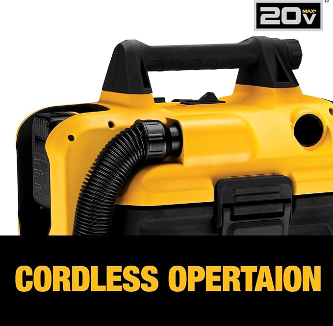 DEWALT 20V MAX Cordless Shop Vac, Wet Dry Vacuum Cleaner, Portable 2 Gallon Wet Dry Vac, Strong Suction Shop Vacuum with Hepa