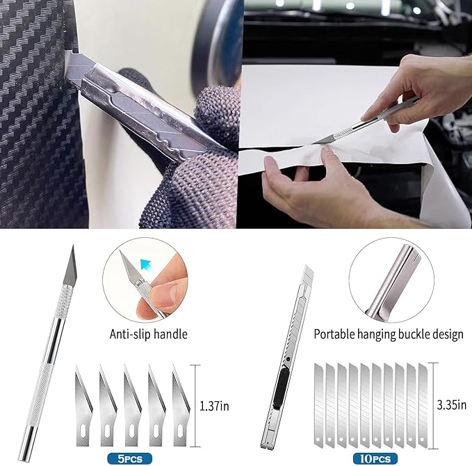 JIURUN 36 PCS Car Window Tint Kit, Vinyl Wrap Tool Window Tint Squeegee Tools Vehicle Glass Protective Film Installation Kit Automotive Window Film Tinting Kit
