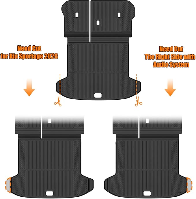 Auxko All Weather Floor Mats Cargo Mat with Backrest Mat for Kia Sportage 2023-2025 2026(Gas Only) TPE Liners Accessories Guard Odorless Anti-Slip Floor Liners Trunk Tray with Back Seat Protectors