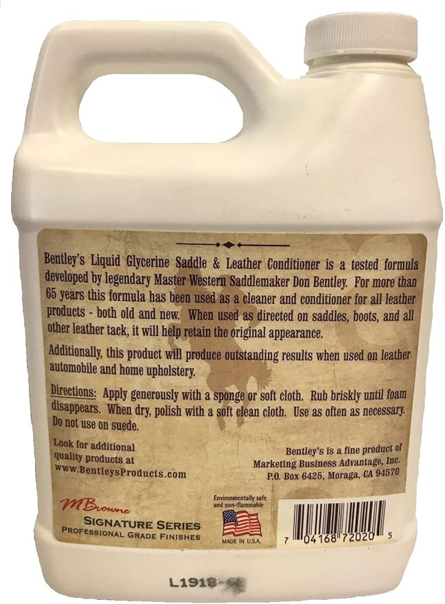 BENTLEY Liquid Glycerine Saddle & Leather Conditioner Soap - 32 oz