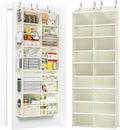 5-Tier Over The Door Organizer with 10 Side Mesh Pockets & Clear Windows, 80 lbs Weight Capacity Hanging Storage for Bathroom