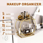 Perfume Organizer for Dresser, 2 Tier Bathroom Counter Organizers and Storage, Gold Makeup Organizer for Vanity, Bathroom Acc
