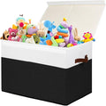 Gowee Large Toy Storage Box with Lid, Sturdy Toys Storage Chest Bin Organizer Basket with Dividers for Kids, Boys, Girls, Nur