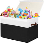 Gowee Large Toy Storage Box with Lid, Sturdy Toys Storage Chest Bin Organizer Basket with Dividers for Kids, Boys, Girls, Nur