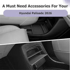 LUWU Center Console Organizer Compatible with 2026 Hyundai Palisade Calligraphy Accessories Palisade Armrest Console Organizer Under Screen Storage Tray & Lower Storage Tray 2PCS (ONLY for 7-Seat)