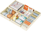 DIMJ Drawer Organizer Clothes 10 Pack - Foldable Baby Organizers and Storage & Dresser Organizer for Bedroom, Closet - Nurser