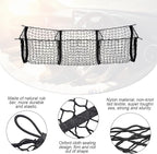 Cargo Net for Car, Expandable 3 Pocket Heavy-Duty Cargo Net Organizer, Black Mesh Storage Pocket with 4 Metal Carabiners Univ