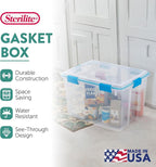 Sterilite 12-Pack Gasket Box, Weather-Resistant Storage Bins with Latching Lids, 80 Quart - Heavy-Duty Organizing Containers 