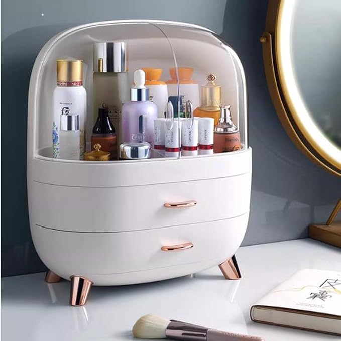 Makeup Organizer Box Cosmetic Display Cases,Makeup Organizer Box for Vanity, Storage Box Cabinet with Drawers and Transparent