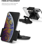 Ringke 2 in 1 CD Slot Car Phone Holder Mount One Touch Premium Adjustable Phone Grip Strong Magnet Clip Cradle for Universal Smartphone - Black