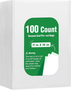 Syntus 100 Count Vacuum Sealer Bags Gallon 11 x 16 inch for Seal a Meal, Commercial Grade BPA Free Heavy Duty Precut Seal Bag