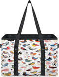 Reusable Grocery Bags Heavy Duty Shopping Bags Foldable Large Tote Bags with Long Handles & Hard Bottom