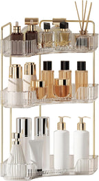YCIA&DONE Corner Bathroom Counter Organizer, Makeup Organizer for Vanity, Skincare Cosmetic Perfume Tray, Corner Countertop S