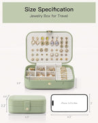 VLANDO Travel Jewelry Case, PU Leather Travel Jewelry Box with Earring Holder, Portable Display Small Jewelry Box for Mothers
