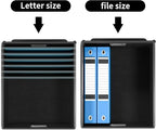 Huolewa Decorative Collapsible File Storage Organizer Boxes with Lids, Hanging Filing & Storage Boxes for Office/Decor/Home, 
