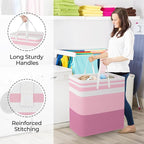 StorageRight Large Collapsible Laundry Basket Hamper with Easy Carry Handles，Freestanding Clothes Hampers for Laundry, Bedroo
