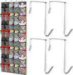 Windyun 40 Over The Door Shoe Organizer, Large Mesh Pocket Hanging Shoe Rack Hanger Large Capacity Gray Behind The Door Stora
