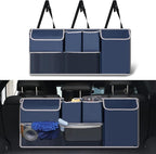 UYYE Trunk Hanging Organizer, Backseat Storage Bag, Collapsible Car Interior Accessories with 4 Pockets & 2 Mesh Pouches for