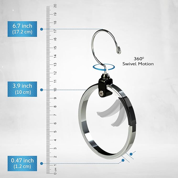 Rolly Hanger® Closet Space Saver – Premium Rotating Aluminum Organizer for Belts, Ties, Hats & Handbags – Heavy Duty 360° Swi
