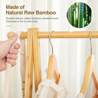 Cozivolife Bamboo Clothes Rack with Storage Box, Garment Holder Clothing Stand for Hanging Coat, Foldable Wardrobe Organizer 