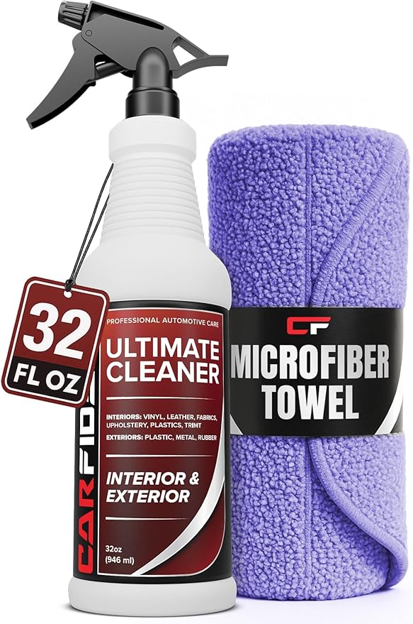 Carfidant Interior Cleaner – Removes Stains & Deep Cleans Car Seats, Leather, Fabric, Upholstery, Plastic, Dashboard & More -