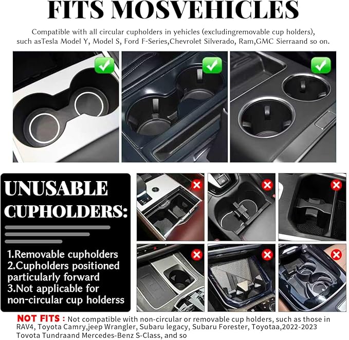 360° Rotating Wood Car Tray & Desk for Laptop - Steering Wheel Cup Holder Table, Car Accessories for Women & Men, Compatible with Tesla Model Y/3/S, Ford F150/Explorer/Maverick & Most Vehicles