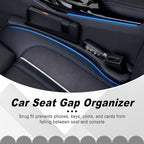 Car Seat Gap Filler, 2 PCS Car Seat Gap Filler Organizer with Storage Slot, Anti-Drop Side Console Storage Pocket, Universal for Auto SUV Truck Interior Accessories, Black