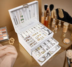 TOFUNTOY Jewelry Organizer Box, Large Jewelry Boxes for Women, 3-Layer Jewelry Holder Organizer for Necklace Earrings Rings B