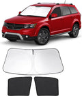 3PCS Car Window Shades Front Windshield Sun Shade Foldable Window Shade Custom Fit for Do-dge Journey 2009-2020 Accessories Car Shades for Front Windows Anti-UV Rays Block Heat