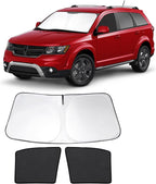 3PCS Car Window Shades Front Windshield Sun Shade Foldable Window Shade Custom Fit for Do-dge Journey 2009-2020 Accessories Car Shades for Front Windows Anti-UV Rays Block Heat