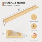 Picture Ledge Shelf, Floating Shelves Set of 2, 40 Inches Solid Wood Nursery Book Shelves for Toys Storage, Kids Bookshelf Wa