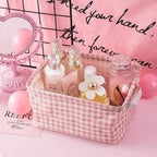 Foldable Storage Basket - Set of 6 Small Collapsible Canvas Containers Organizers with Handle for Home Decor or Storing Toys,