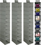 Kenning 4 Pack Hanging Shoe Shelves 10 Shelf Hanging Shoe Organizer Holder for Hats Purses Handbags Closet Space Saving