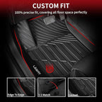 LASFIT Floor Mats for Cadillac XT4 2019-2025, All Weather TPE Custom Fit Automotive Floor Mats for Cars, 1st and 2nd Row Car Floor Mats Full Set for Cadillac XT4 Accessories, 3 PCS, Black