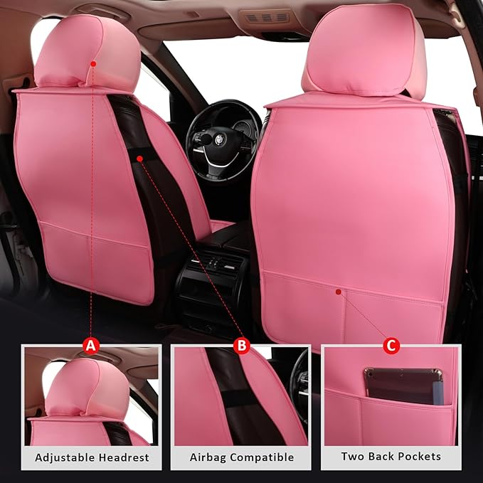 MIROZO Car Seat Covers,Leather Seat Cover Waterproof Automotive Seat Covers Full Set Car Seat Protector Seat Cover Set Vehicl