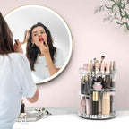 Rotating Makeup Organizer, 360° Spinning Skincare Organizers, Adjustable Layer Cosmetic Storage Lazy Susan Makeup Organizers 