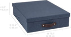 Bigso Oskar Canvas Fiberboard Document Letter Box - File Organizer Box for Important Paperwork - Document Storage with a Lid 