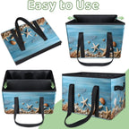 Reusable Grocery Bags Heavy Duty Shopping Bags Foldable Large Tote Bags with Long Handles & Hard Bottom