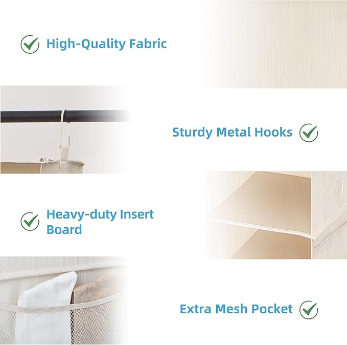 StorageWorks 6-Shelf Jumbo Closet Organizers, Two 3-Shelf Separable Hanging Shelves for Closet, 13" D x 15" W x 48 ¼"H,Mixing