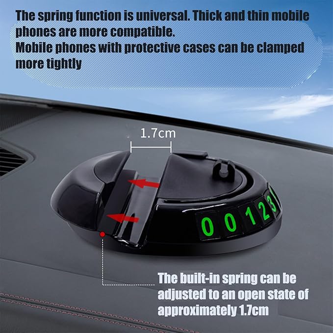 2026 Upgrade Anti Slip Mat for Car Dashboard,Multifunction Car Anti-Slip Mat Auto Phone Holder,Car Antis Slips Mats with Temp