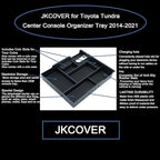 JKCOVER Compatible with Center Console Organizer Tray Toyota Tundra 2014 2015 2016 2017 2018 2019 2020 2021 Tundra Accessories,Insert ABS Black Materials Armrest Box Secondary Storage