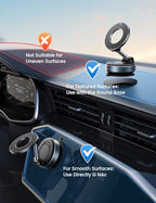 Lamicall Car Phone Holder - [70 LBS Strongest Suction] for Magsafe Car Mount, 360° Adjustable Suction Cup Phone Mount Dashboard Windshield Vacuum Magnetic Phone Holder for Car fit iPhone 17/16Pro Max