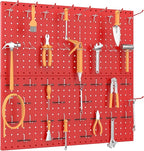 TORACK Metal Pegboard Wall Organizer 24" x 24" or 12" x 48", 70 PCS Tool Storage Pegboard for Garage Tool Organizer Board wit