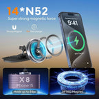 CD Slot Magnetic Car Mount Charger Work for iPhone 17,16,15-12, 3X Stable on Bumpy Roads, Car/Truck-Approved, Wireless Charging Holder with 3M Dash Sticker, No Vent Block(Sedans/SUVs/Trucks)